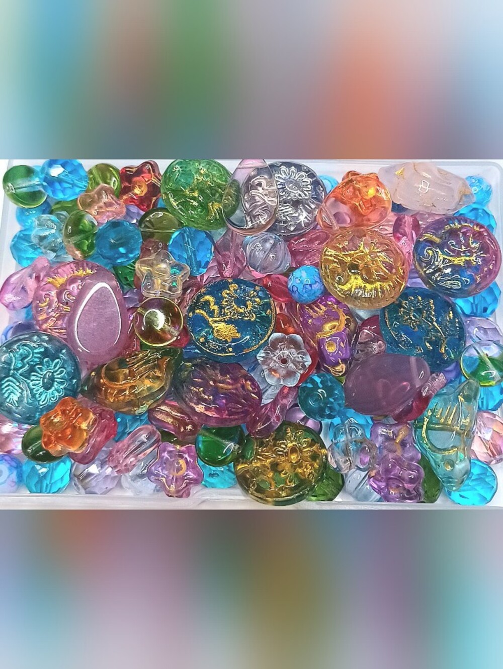 Glass Beads loose 200pcs 7oz for jewelry-making